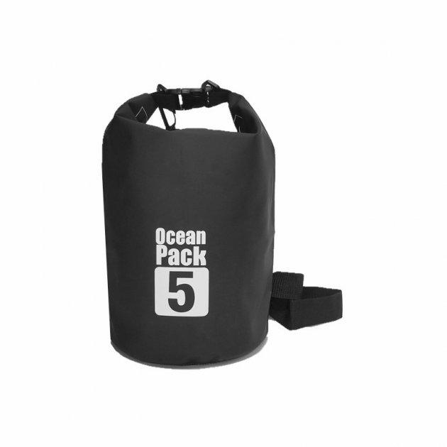 Герморюкзак Ocean Pack з шлейкою на плече 5 л Black (HP50357)