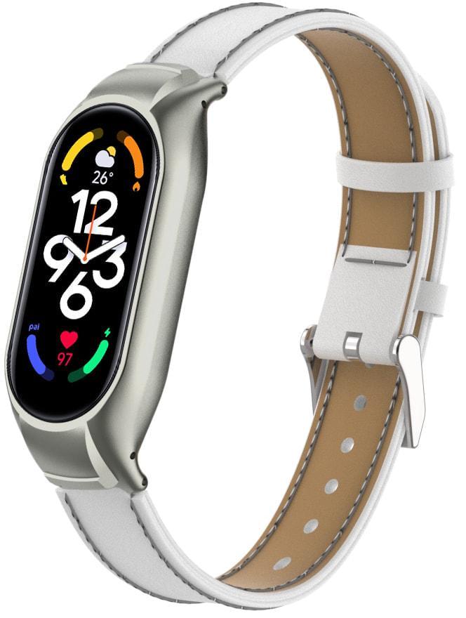 Ремешок кожаный MultiColor для Mi Band 7 White (28017-29) Ремешок кожаный MultiColor для Mi Band 7 White (28017-29)