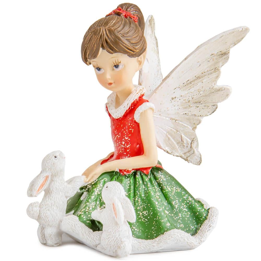 Статуетка новорічна Фея з кроликами 10,5 см (2007-226)