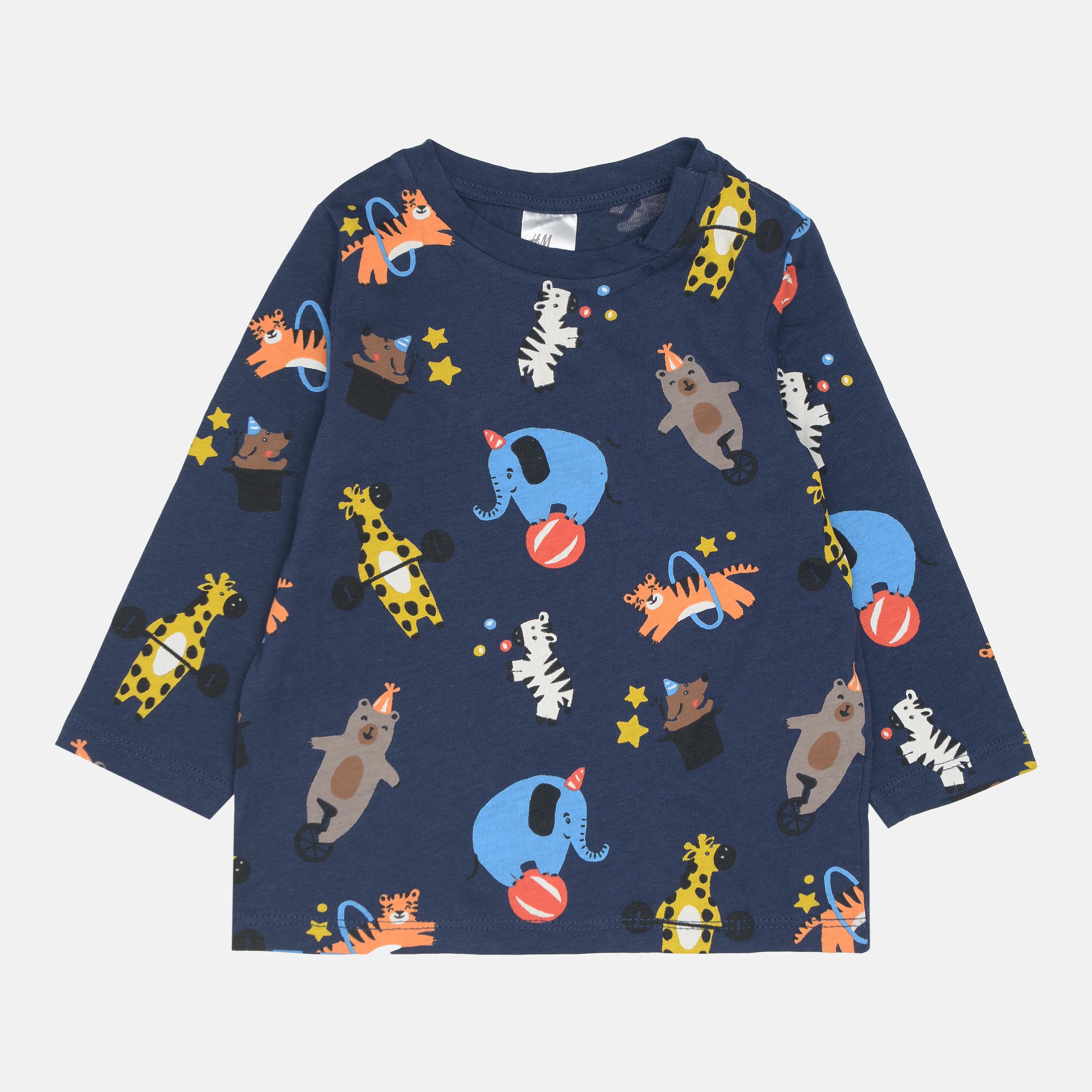 Лонгслив H&M Принт 68 см Темно-синий (7232068)