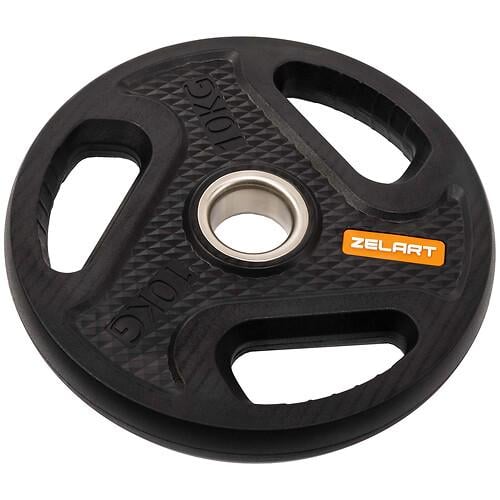 Диски композитные Zelart TA-4791-10 с тройным хватом и металлической втулкой 10 кг Черный (32511329)