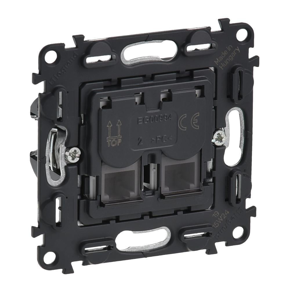 Розетка подвійна Legrand Valena IN'MATIC ALLURE LIFE RJ11 Чорний (753039)