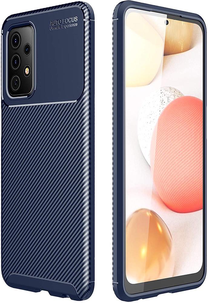 Чехол накладка Auto Focus Carbon для Samsung Galaxy A72 A725 Blue (22782-28)
