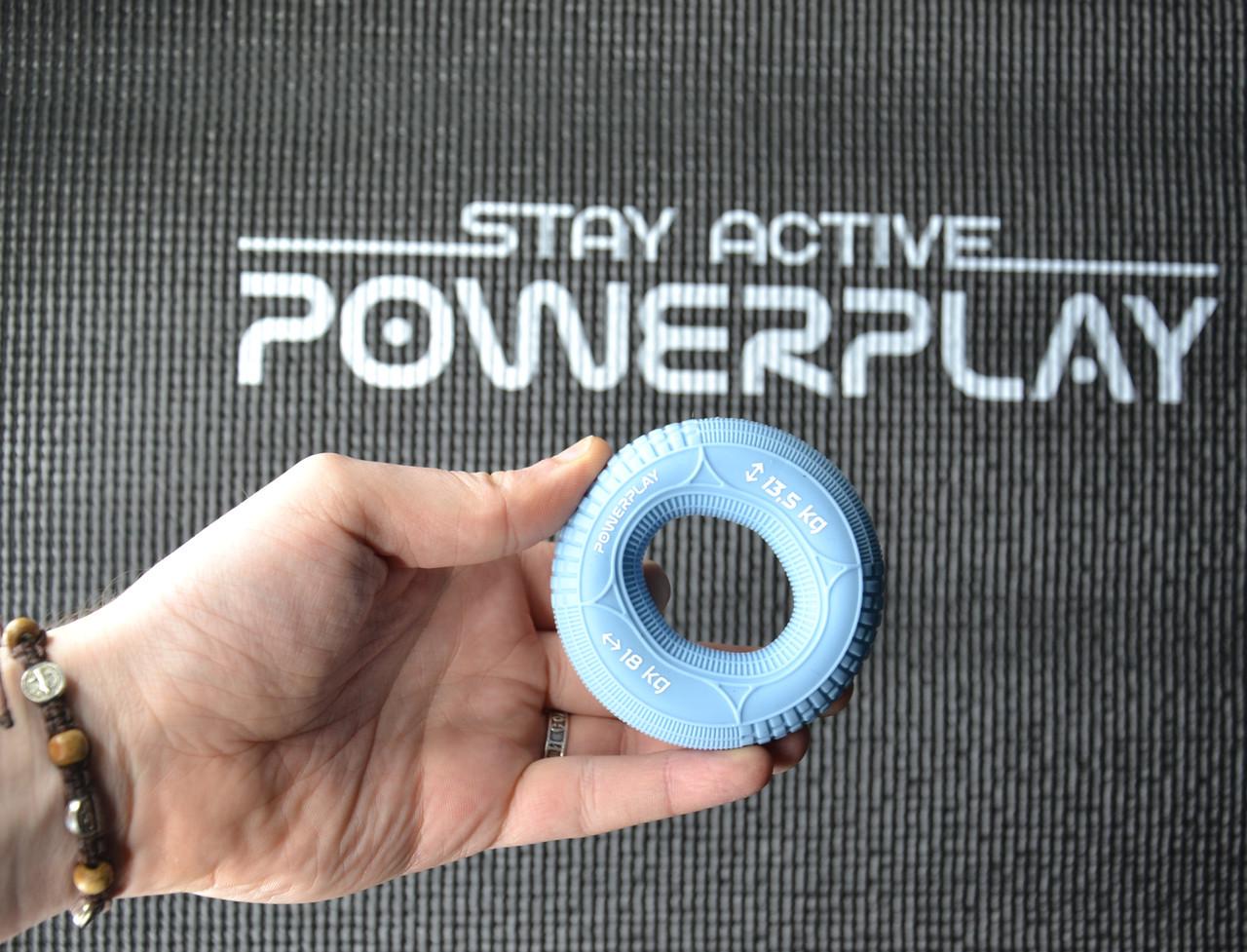 Еспандер кистьовий силіконовий PowerPlay PP-4330 Hand Grip Loops Light 13,5-18 кг Блакитний (A-012890) - фото 4