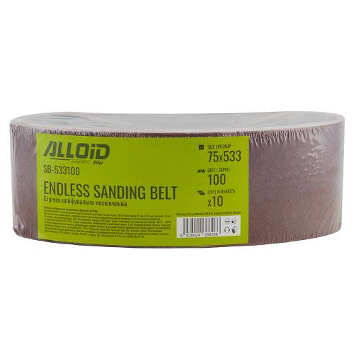 Стрічка шліфувальна нескінченна Alloid 75х533 мм P100 10 шт. (00000061463) - фото 7