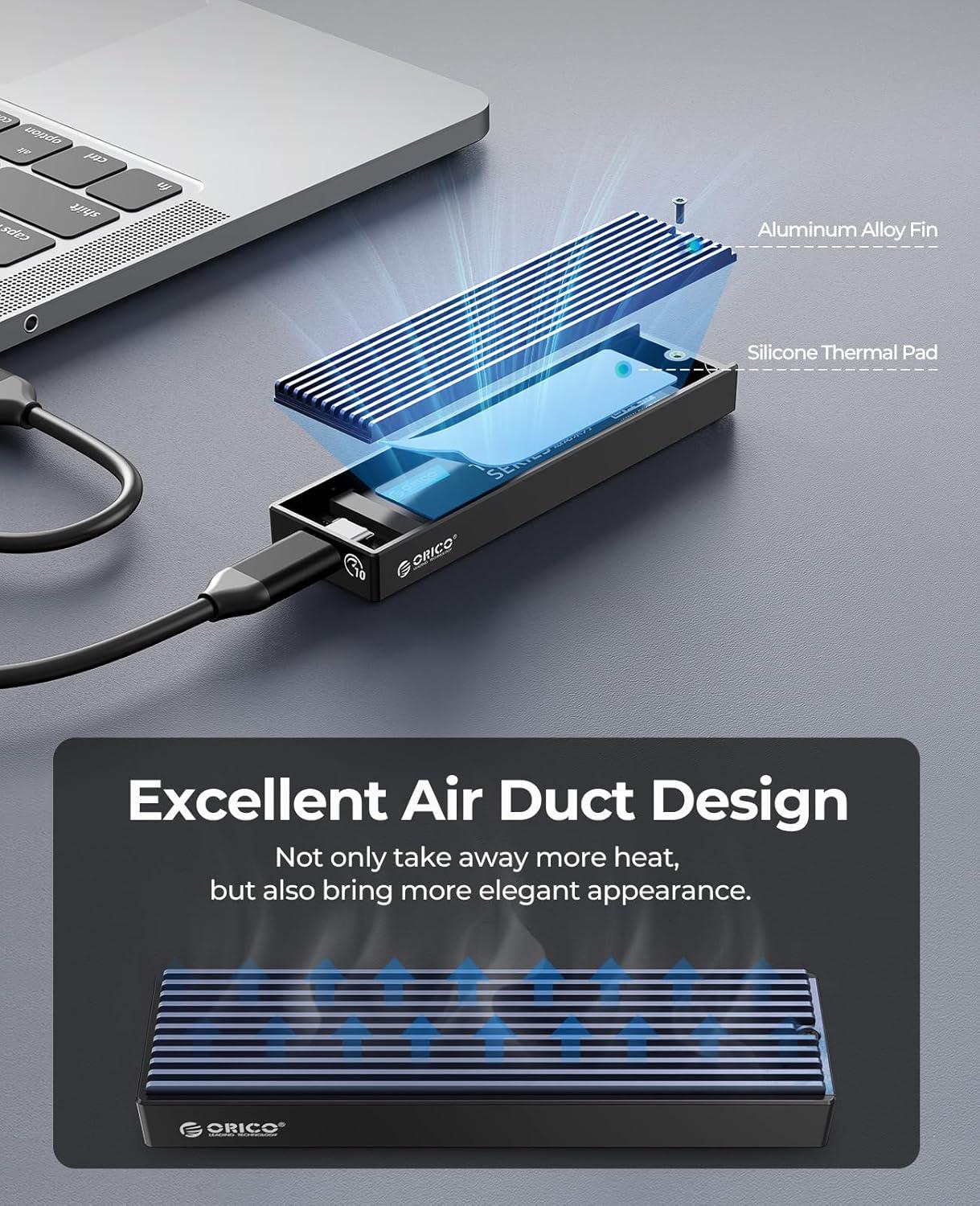 Внешний карман Orico M2PV-C3 для NVMe PCIe M2 SSD USB 3.1 Gen 2 Type-C - фото 5
