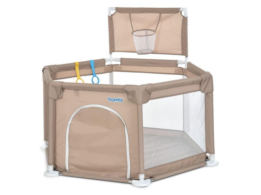 Детский манеж с баскетбольным кольцом Бежевый (28326349)