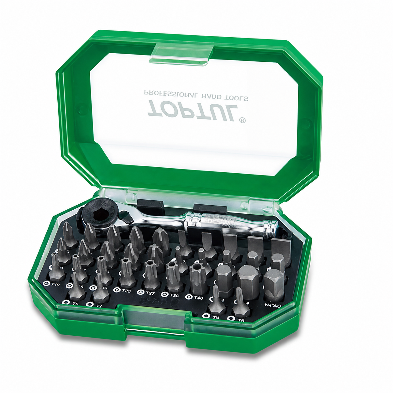 Набор бит Toptul GACW3504 1/4" с держателем 35 ед. Зеленый (147-112-GACW3504)