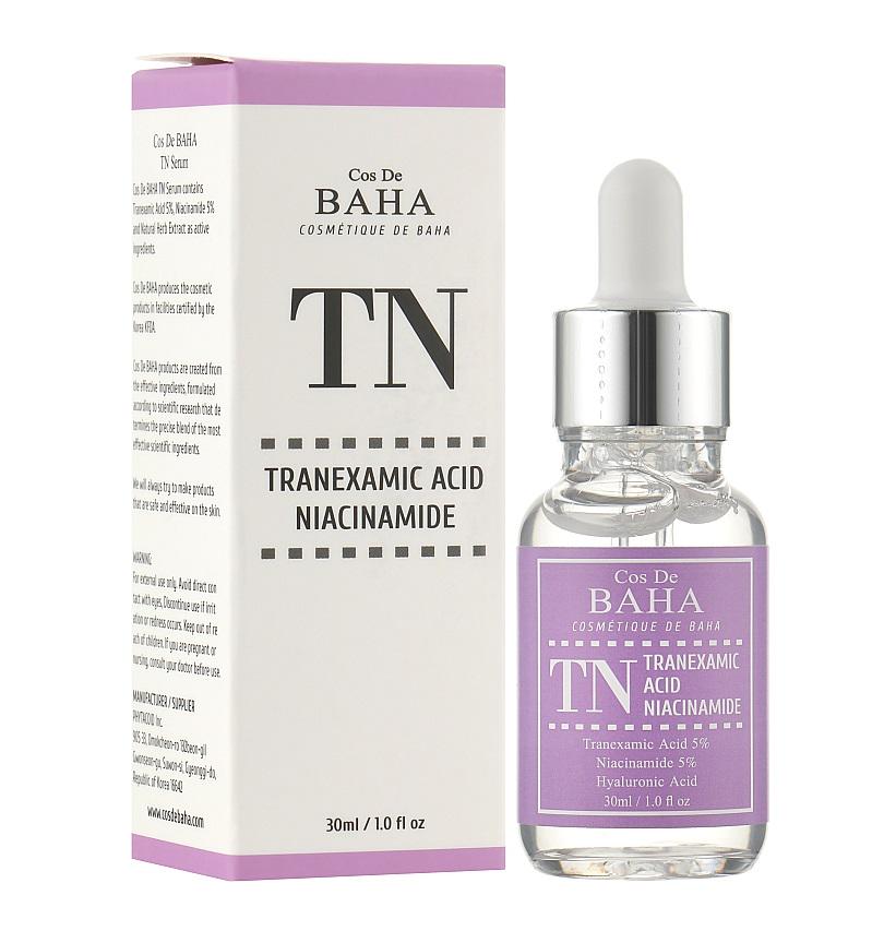 Сироватка для вирівнювання тону з транексамовою кислотою TN Tranexamic Acid Niacinamide Serum Cos De Baha 30 мл (8809240318492) - фото 2 Сироватка для вирівнювання тону з транексамовою кислотою TN Tranexamic Acid Niacinamide Serum Cos De Baha 30 мл (8809240318492) - фото 2
