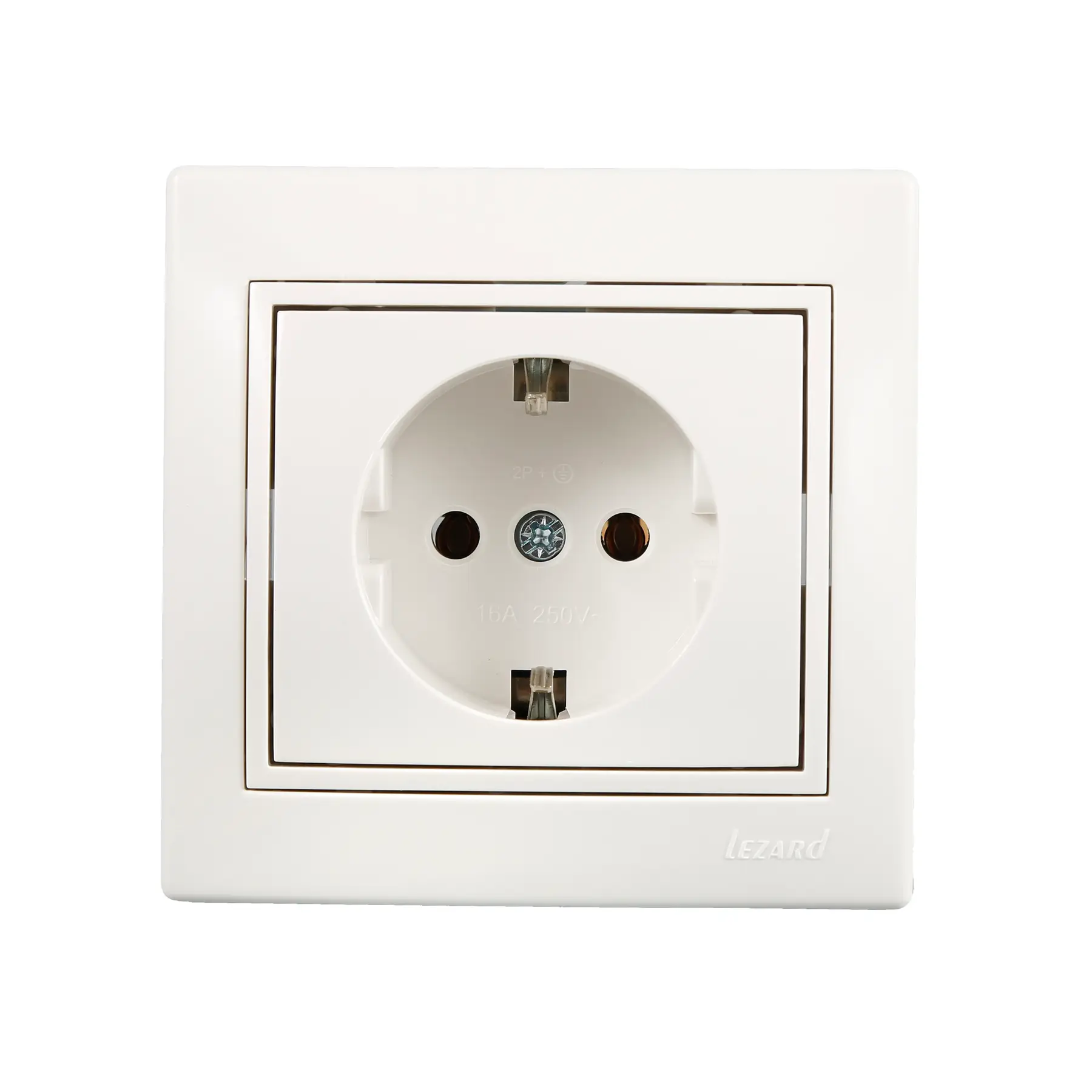 Розетка Lezard Mira 1-я с заземлением Белый