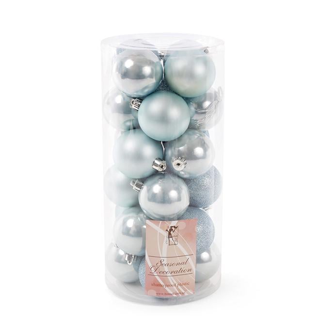 Набор пластиковых новогодних шаров Flora 24 шт. D 6 см (11671)