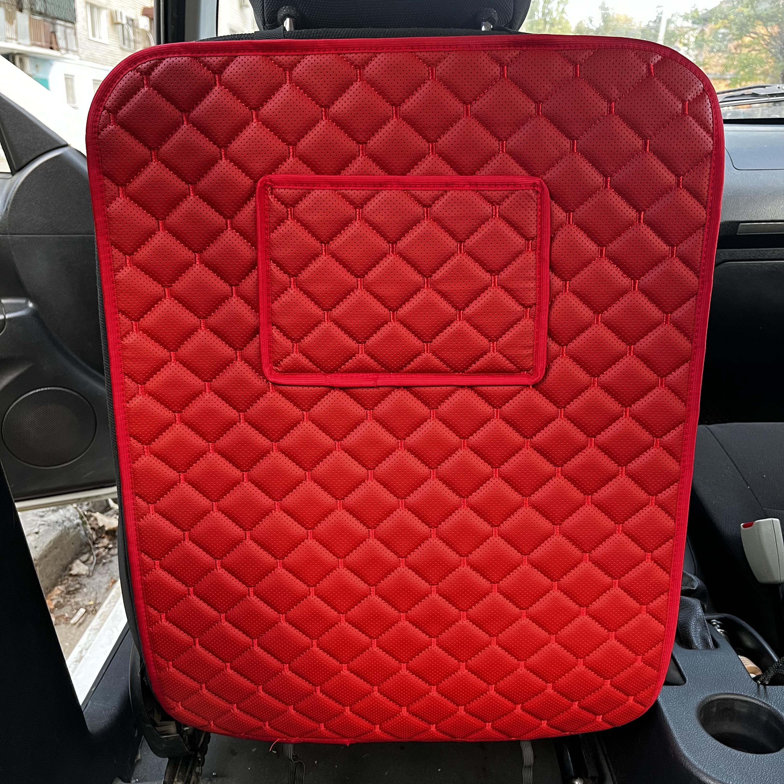 Накидка защитная на спинку сиденья автомобиля от грязных ног из эко-кожи 60x45 см с одним карманом Красный (29882950)