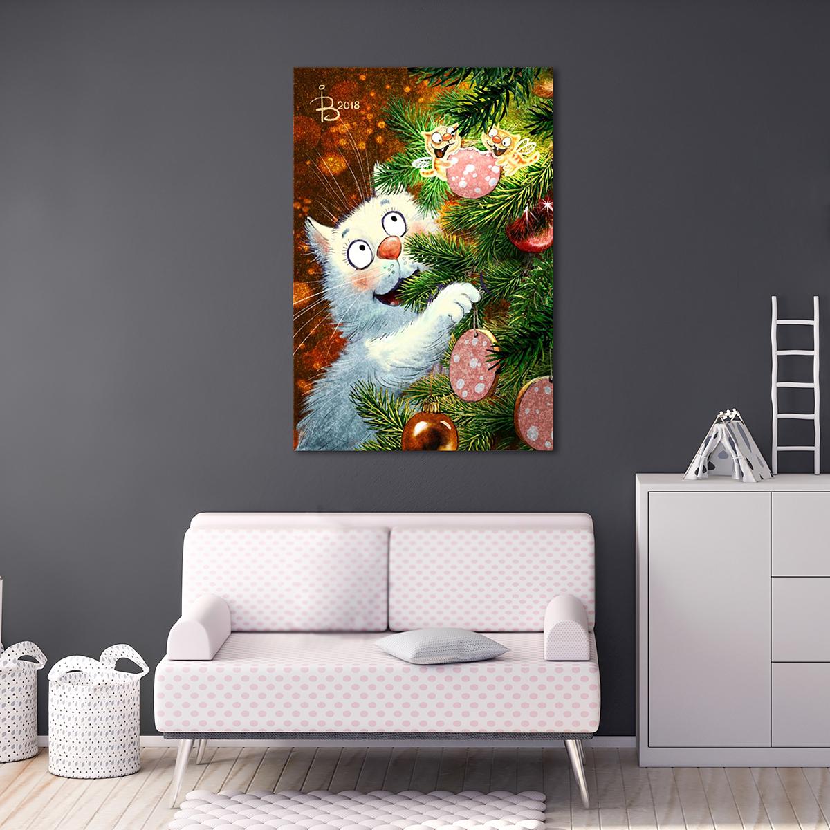 Модульная картина Лакомство на елке 1 модуль 60x90 см