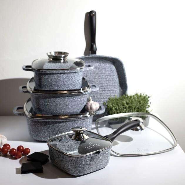 Набір посуду Edenberg EB-3989 з антипригарним мармуровим покриттям та турбо індукційним дном 10 пр. (27795680) Набір посуду Edenberg EB-3989 з антипригарним мармуровим покриттям та турбо індукційним дном 10 пр. (27795680)