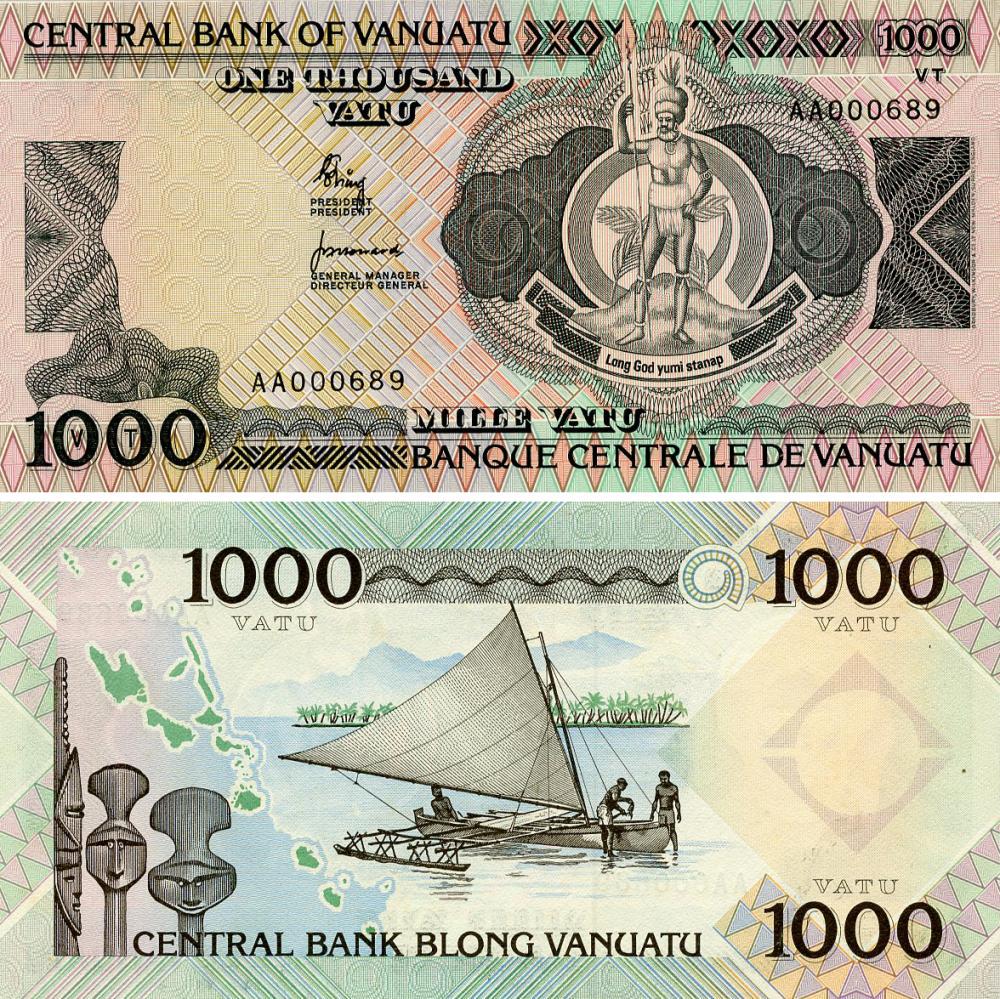 Колекційна банкнота Вануату 1000 вату 1982 UNC P3a (Б25111)