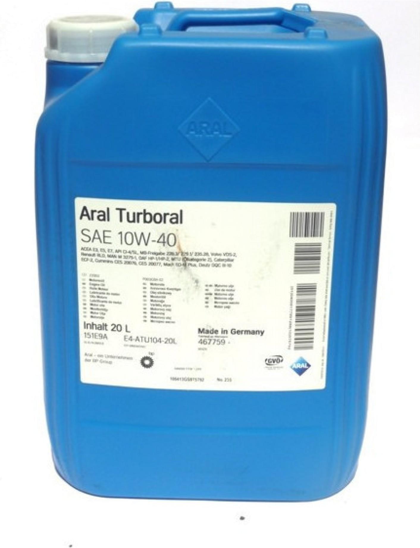 Масло Aral Turboral 10W-40 20 л