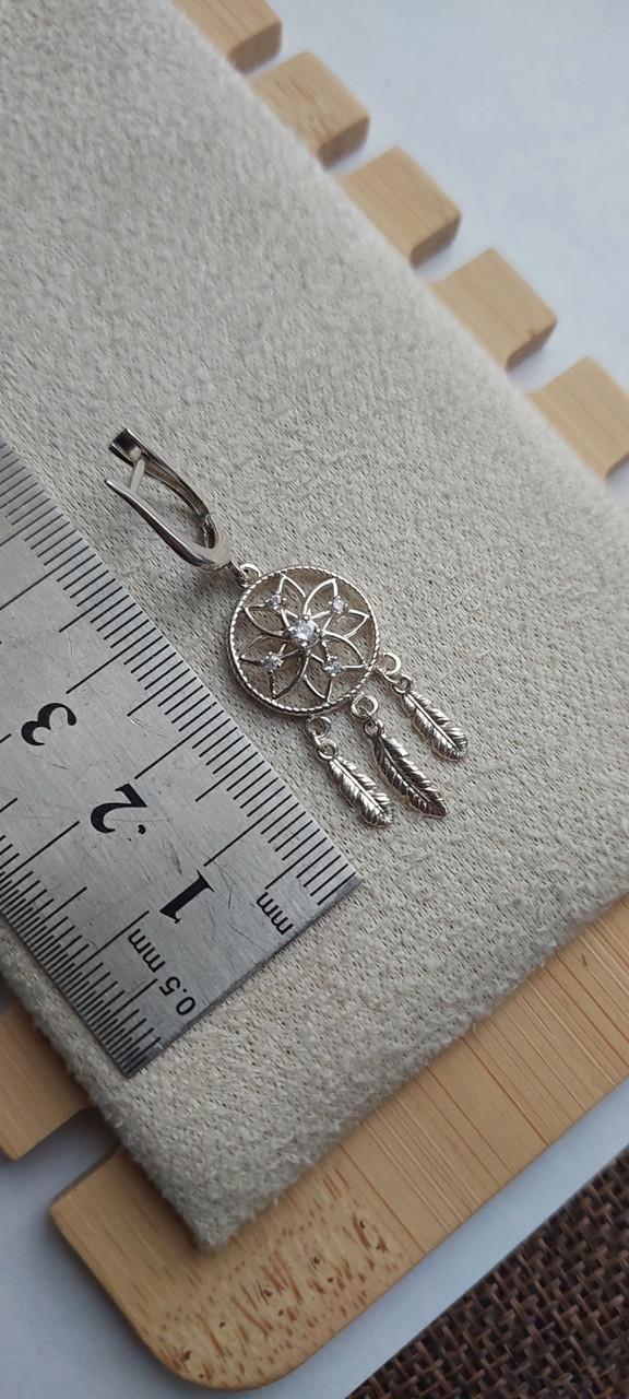 Срібні сережки Ловець снів 925 проби без покриття (2829297168) - фото 8