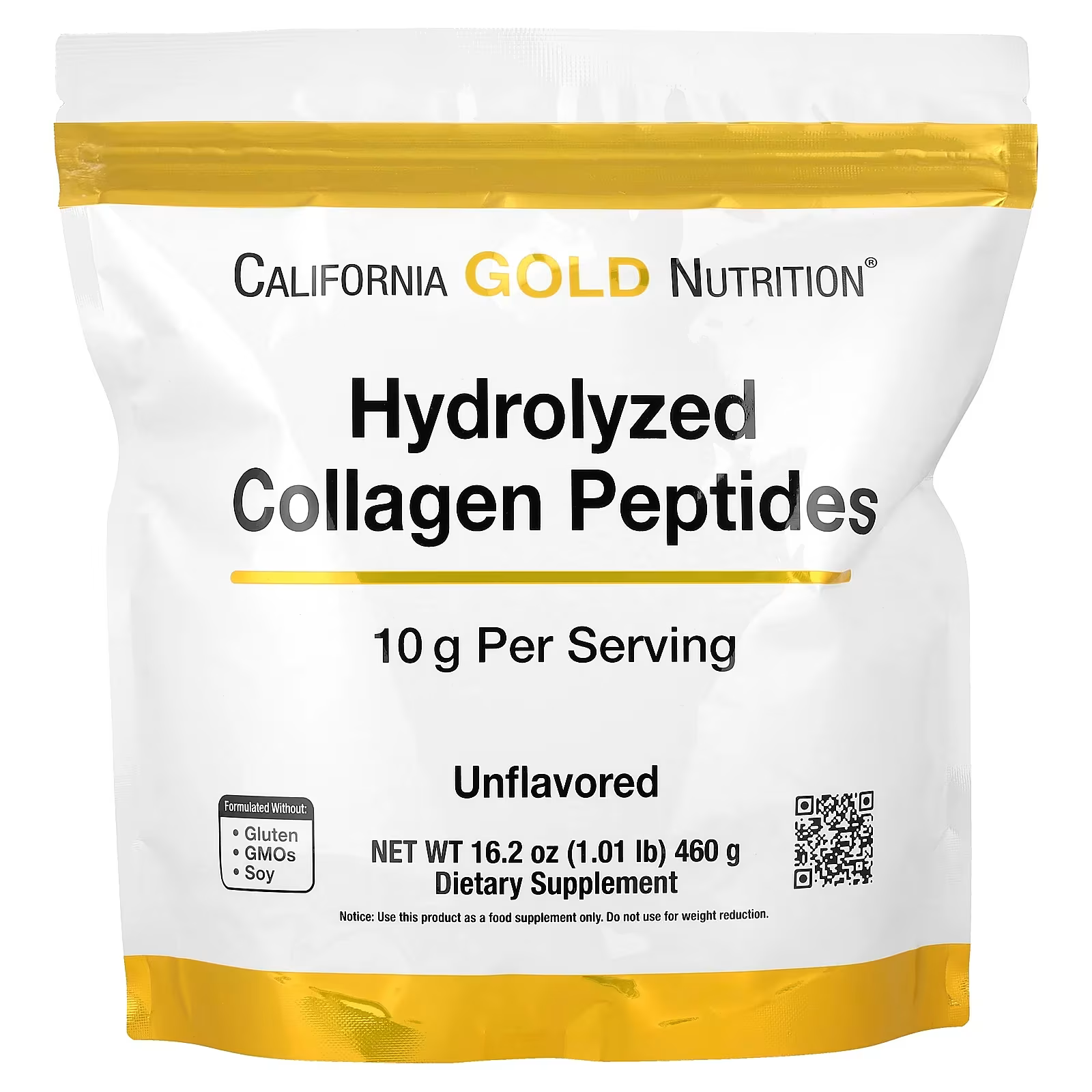 Пептиды гидролизованного коллагена California Gold Nutrition типов I/III без вкусовых добавок 460 г (LKN-01858-1)