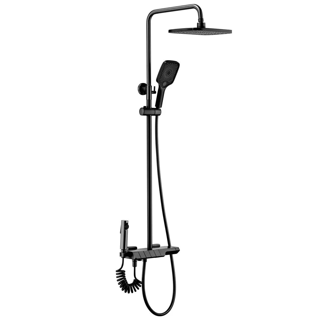 Душевая система Shower Kraft А401 с тропическим душем 4в1 Black (3_05845)