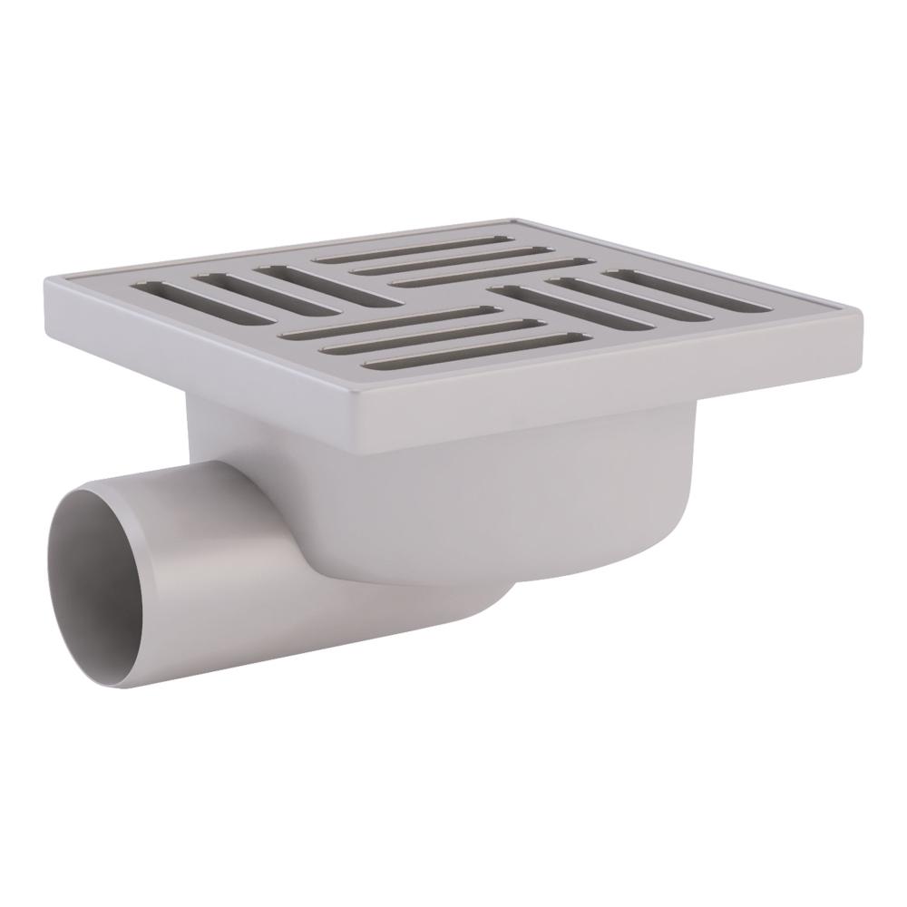 Трап ANI Plast TA5112 горизонтальный с нержавеющей решеткой 150х150 мм