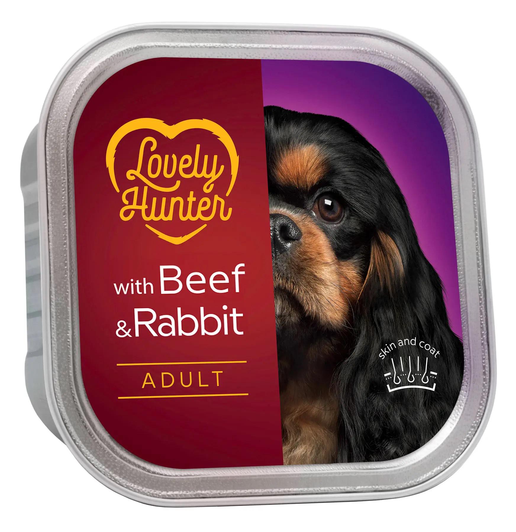 Корм вологий для собак Lovely Hunter Beef and Rabbit 150 г (4771317454478)