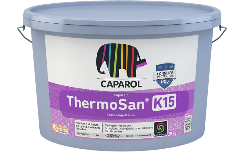 Штукатурка фасадна гібридна Caparol ThermoSan Fassadenputz NQG K15 База 20 кг Білий