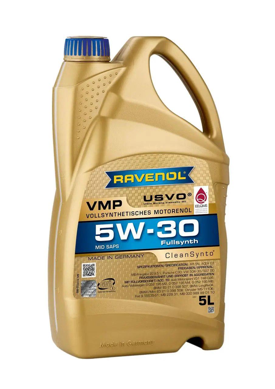 Моторное масло RAVENOL 5W-30 VMP Fullsynth PAO SN С3 Mid Saps 5 л (1111122-005)