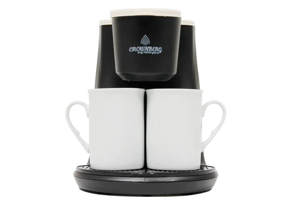 Кофеварка электрическая Crownberg СВ-1568 500 Вт на 2 чашки Черный (GR-04448)