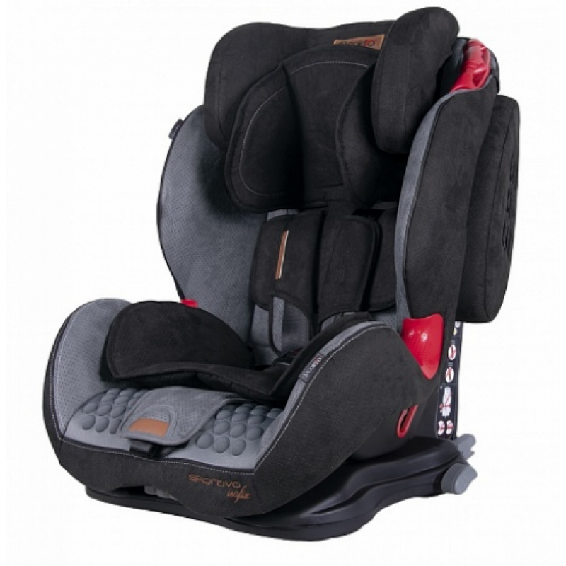 Автокресло Coletto Sportivo 1-2-3 группа 9-36 кг с системой Isofix и SPS Серый/Черный (Sportivo Isofix-2)