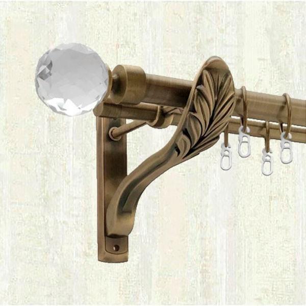 Карниз для штор Orvit Люмиера двухрядный 25/19 мм ретро 240 см Антик (000-6200)