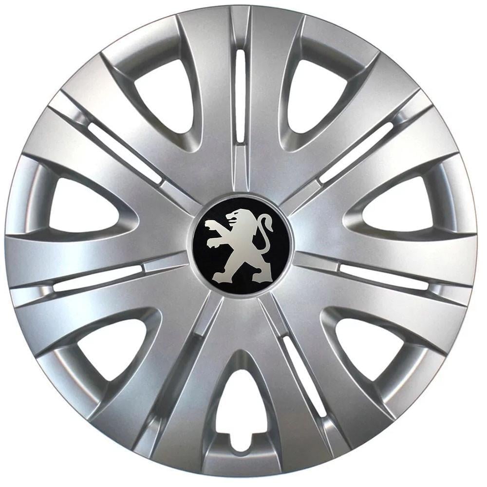 Колпаки SJS R16 с логотипом Peugeot 408 4 шт. Серебристый (2654562304)