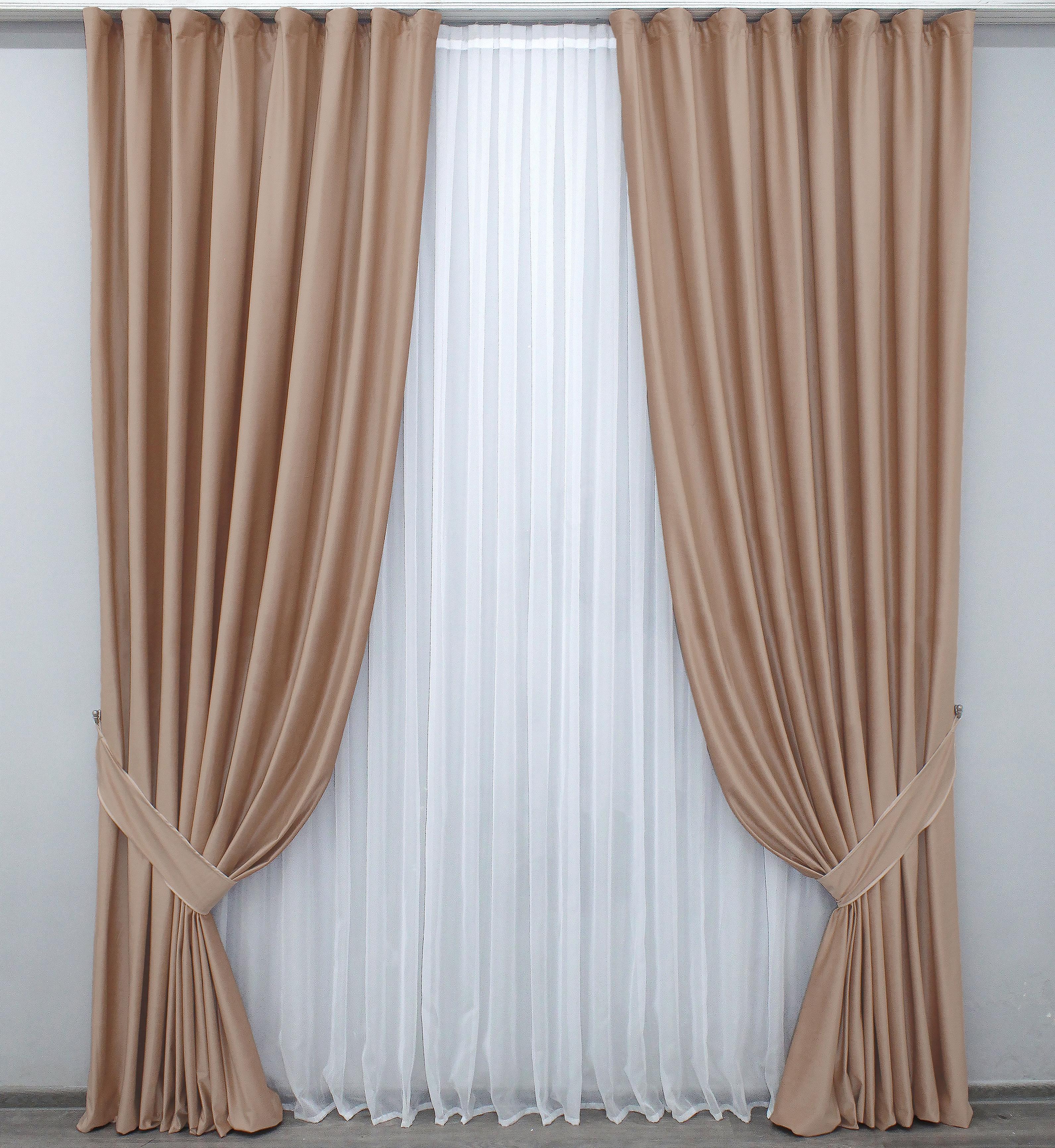 Комплект готовых штор VR-Textil Бархат № 888ш 200х290 см 2 шт. Персиковый (32-029)