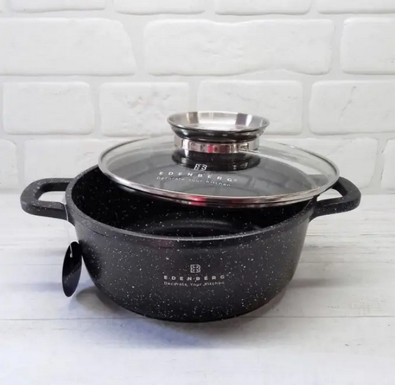 Каструля з гранітним покриттям Edenberg 3,3 л Чорний (EB-8117)