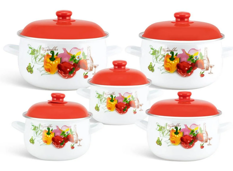 Набор эмалированных кастрюль Edenberg 10 пр. (EB-1877) - фото 2 Набор эмалированных кастрюль Edenberg 10 пр. (EB-1877) - фото 2