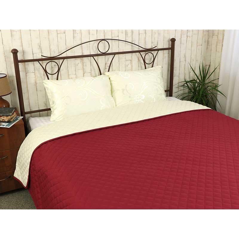 Покривало двостороннє Руно Гранада 220x240 см Молочний/Бордовий (21156) - фото 2 Покривало двостороннє Руно Гранада 220x240 см Молочний/Бордовий (21156) - фото 2