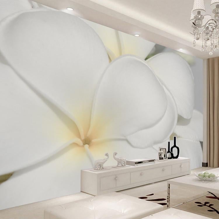 Фотообои 3D флизелиновые цветочные для спальни/зала/кухни Белые флоксы