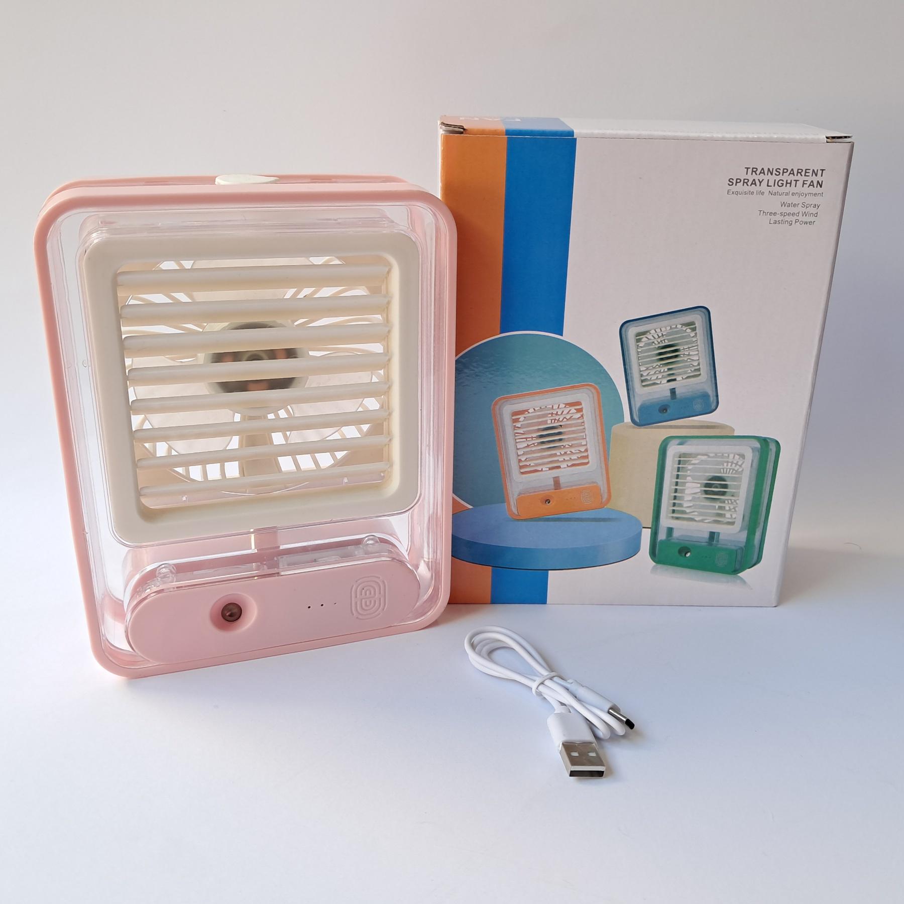 Вентилятор аккумуляторный с водой и подсветкой Розовый (SQV-8887) - фото 3