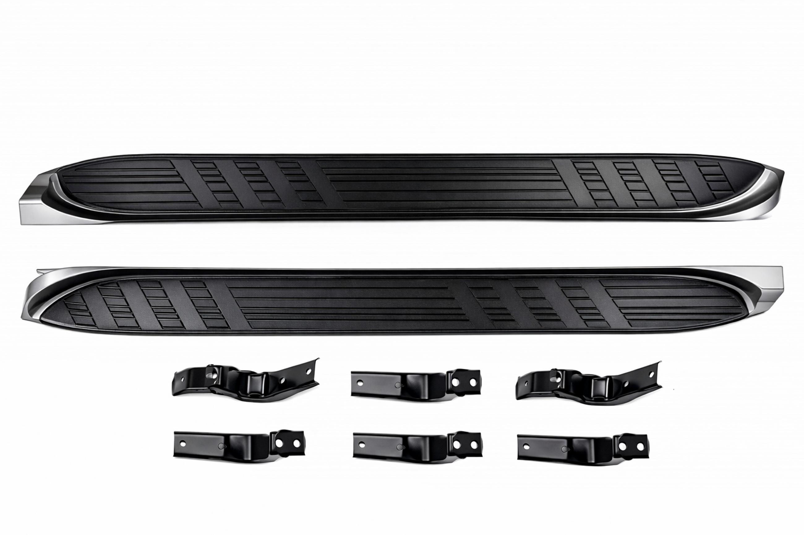 Боковые пороги Cixtai HARMS для Toyota Land Cruiser Prado 120 2002-2009 рр. алюминий/пластик 2 шт. (189685)