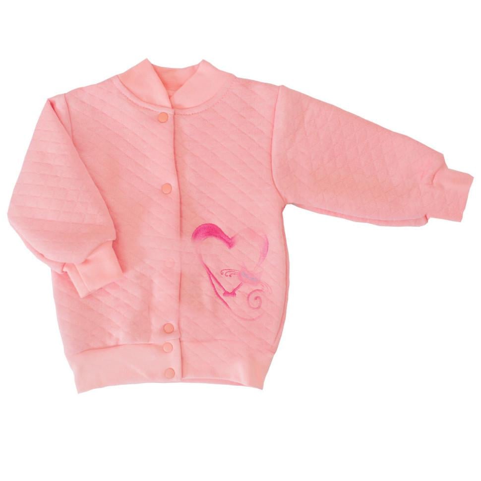 Кофта детская для девочки Gabbi KF-06-18 Кошечки на кнопках 62 см Персиковый (11349)