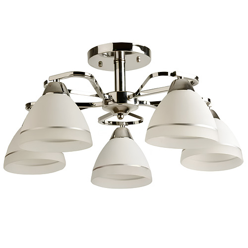 Люстра Svet на пять стеклянных плафонов под лампы Е27 Белый (SH-8092/5 CR)