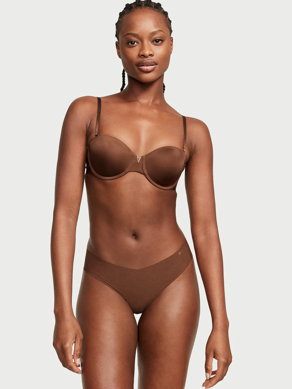 Трусики бесшовные стринги Victoria's Secret M Коричневый (100436369)