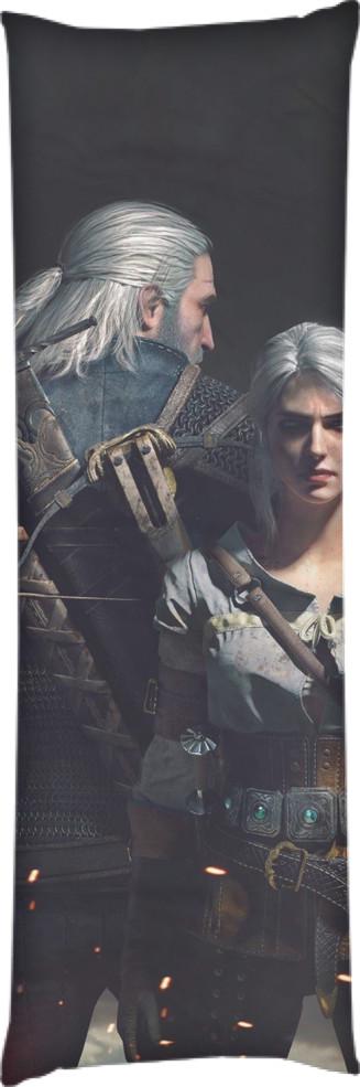 Подушка дакимакура Witcher Geralt and Ciri 50x150 см (13545413)