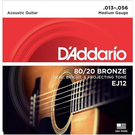 Струни DAddario EJ12 80/20 Bronze 13-56 Medium (1001)