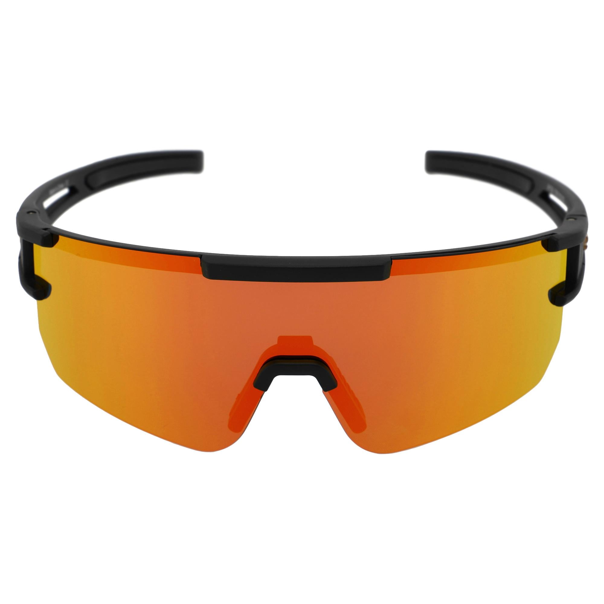 Очки спортивные солнцезащитные JHUA зеркальные Черный/Красный (JH-130-4)