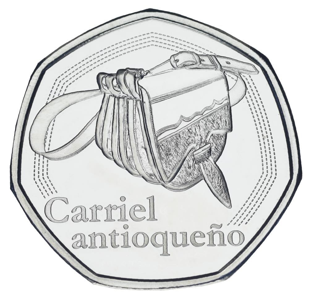 Коллекционная монета Колумбия 20000 песо 2024 UNC Памятная-Антиокийская Карриэль кожаная сумка (М23088)