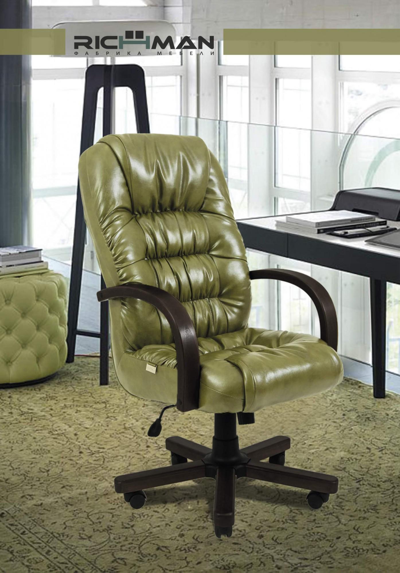 Кресло офисное компьютерное Richard Мадрас Olive Wood М2 AnyFix Оливковый - фото 4