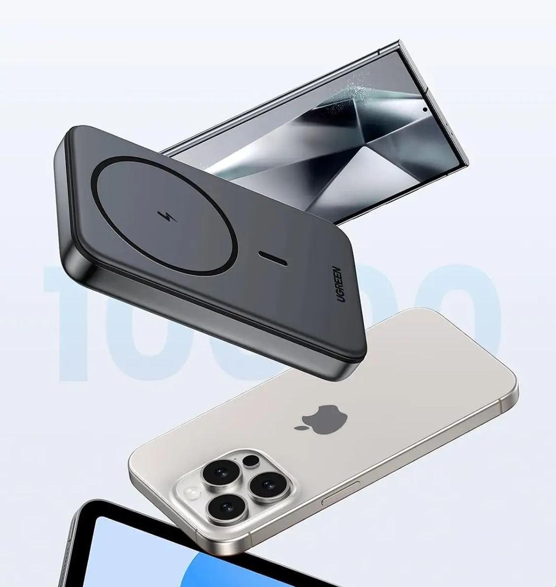 Повербанк магнитный Magsafe Ugreen PB561 10000 mAh 20 Вт с беспроводной зарядкой для iPhone Grey (26389495) - фото 5 Повербанк магнитный Magsafe Ugreen PB561 10000 mAh 20 Вт с беспроводной зарядкой для iPhone Grey (26389495) - фото 5