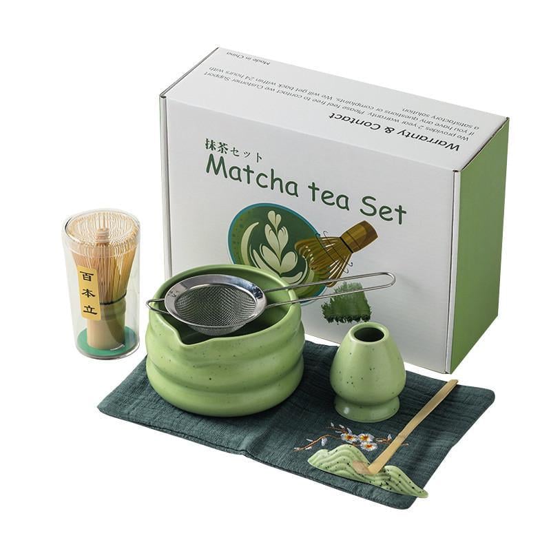 Набір для приготування чаю матча Lesko Matcha SD5458 подарунковий 7 пр. Green (25714122)
