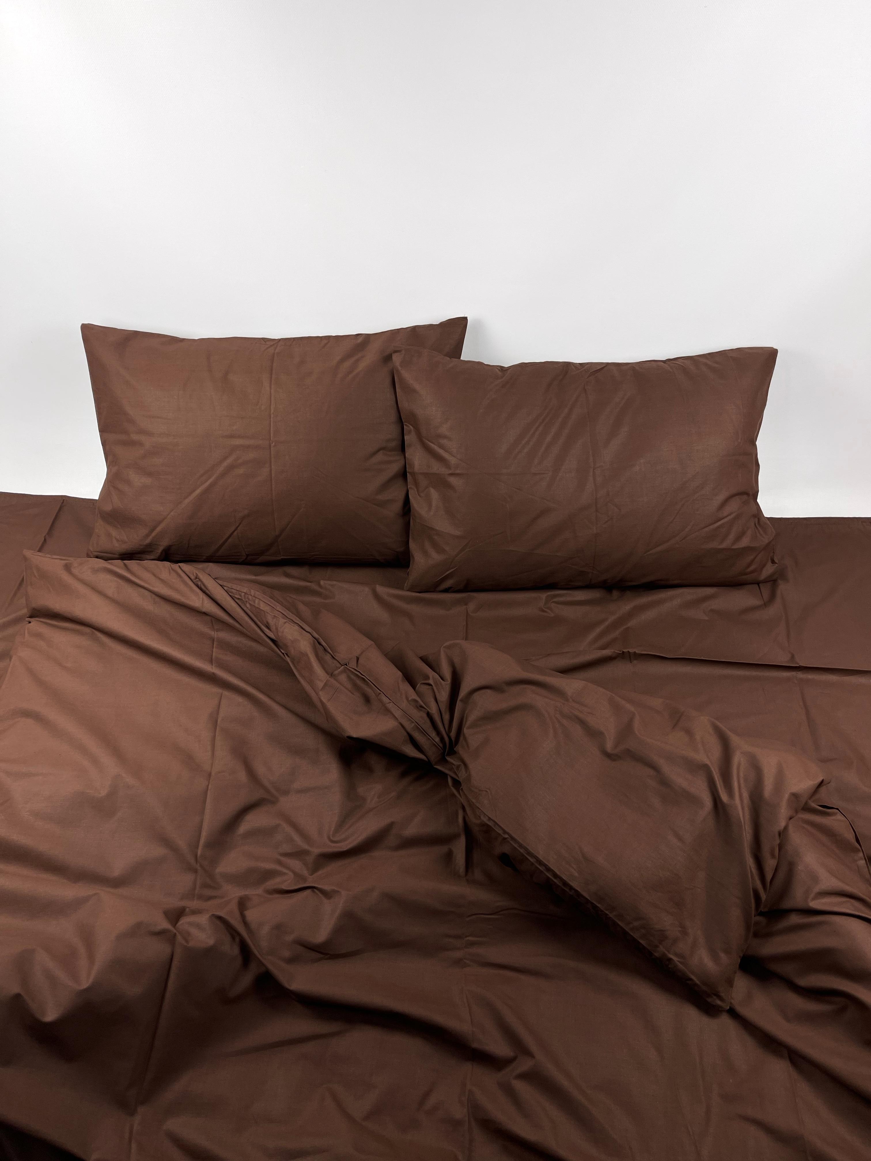 Комплект постельного белья Ватин Голд-Lux евро Коричневый (14708836)