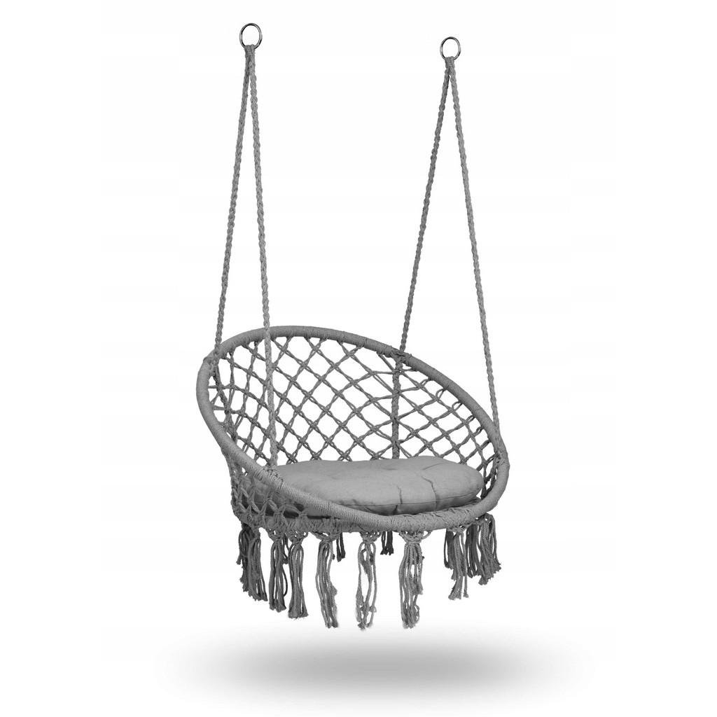 Крісло підвісне бразилійське Bonro B-092-2 з подушкою 120 кг Сірий (4240092612)